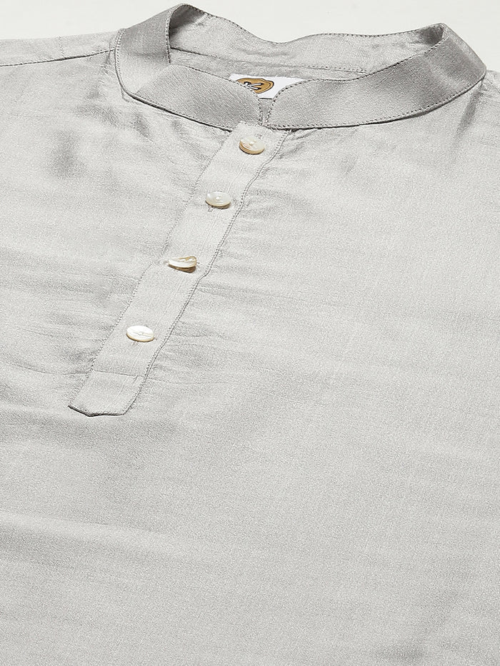 Men Grey Kurta Jacket Set