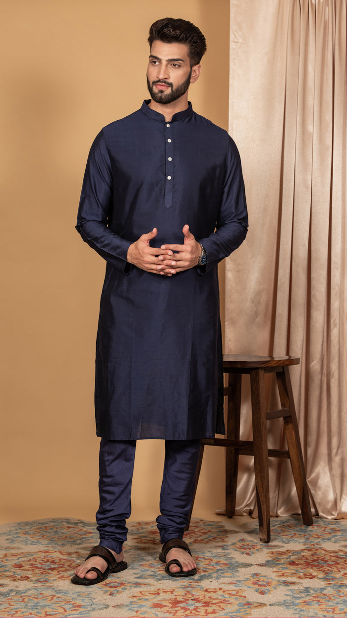 Men Grey Kurta Jacket Set