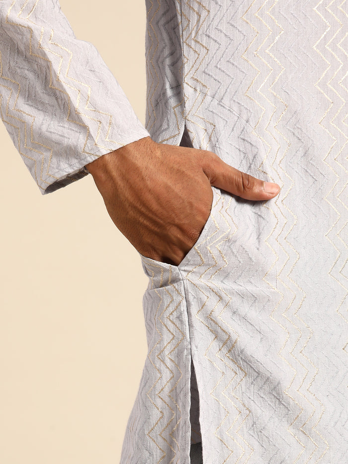 Men Grey Kurta Set