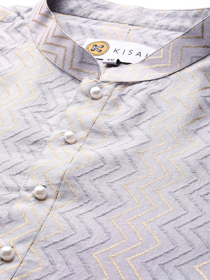 Men Grey Kurta Set