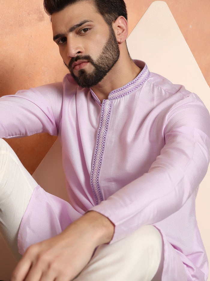 Men Lavender Kurta Set