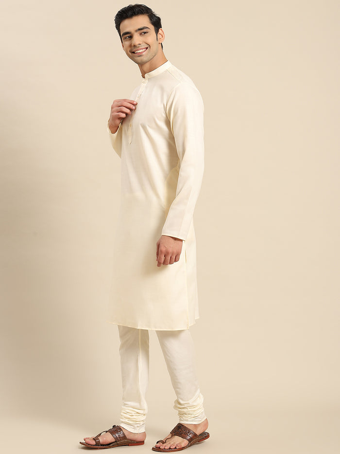 Men Mauve Kurta Jacket Set