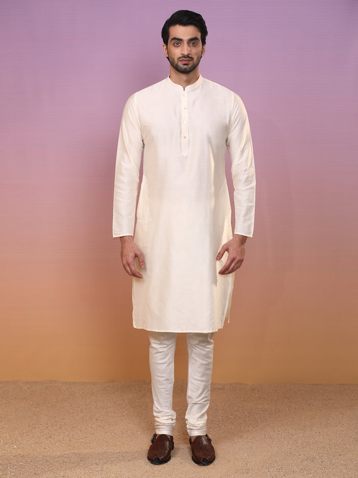 Men Mint Green Textured Kurta Indowestern Churidar Set