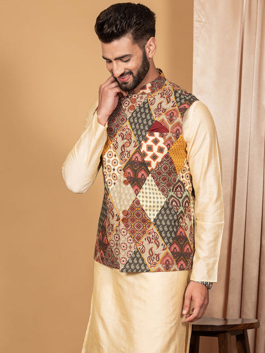 Men Multi Coloured Printed Jacket