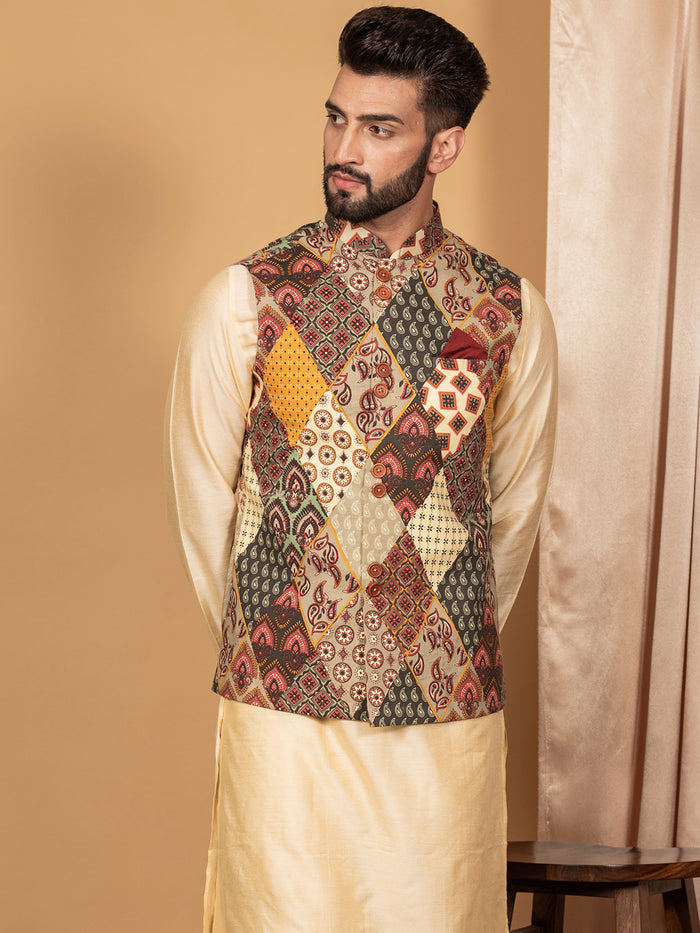 Men Multi Coloured Printed Jacket
