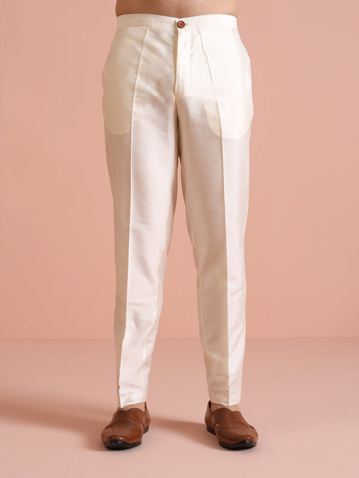 Men Multi Coloured Textured Indowestern Trouser Set