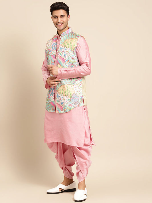 Men Multi kurta jacket set