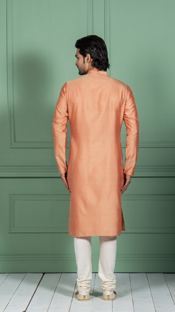 Men Peach Kurta Set