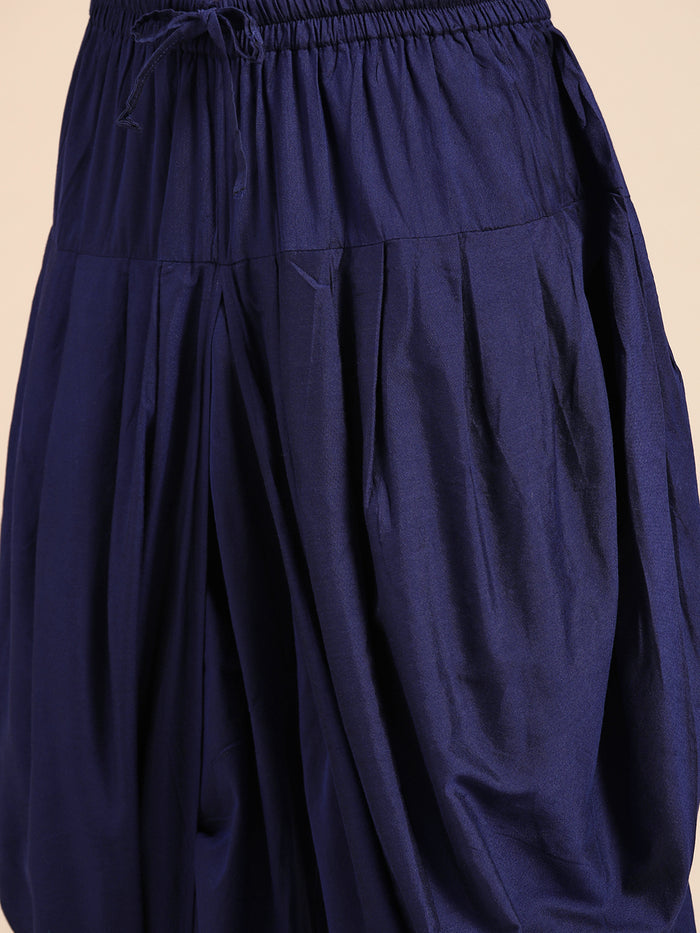 Men Purple Ethnic Motifs Kurta Dhoti Pant Set