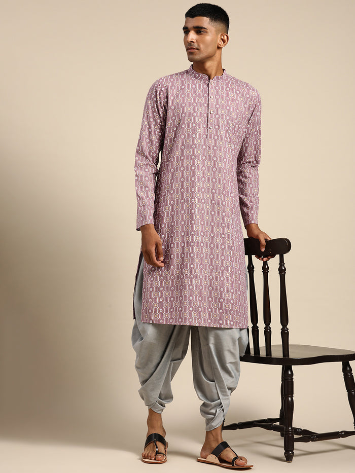 Men Purple Kurta Set