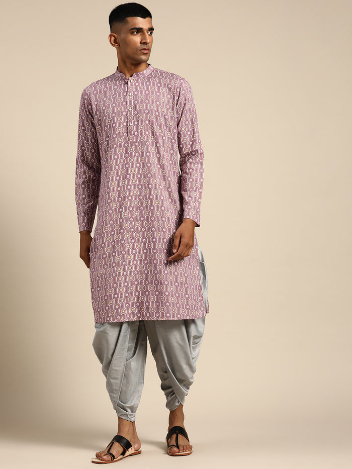 Men Purple Kurta Set