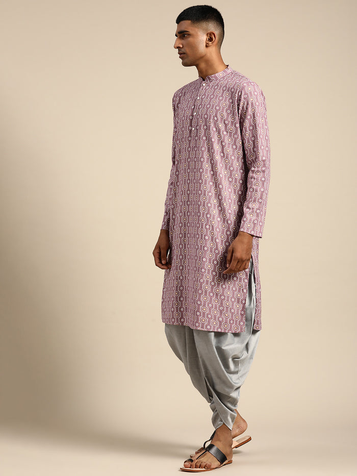 Men Purple Kurta Set