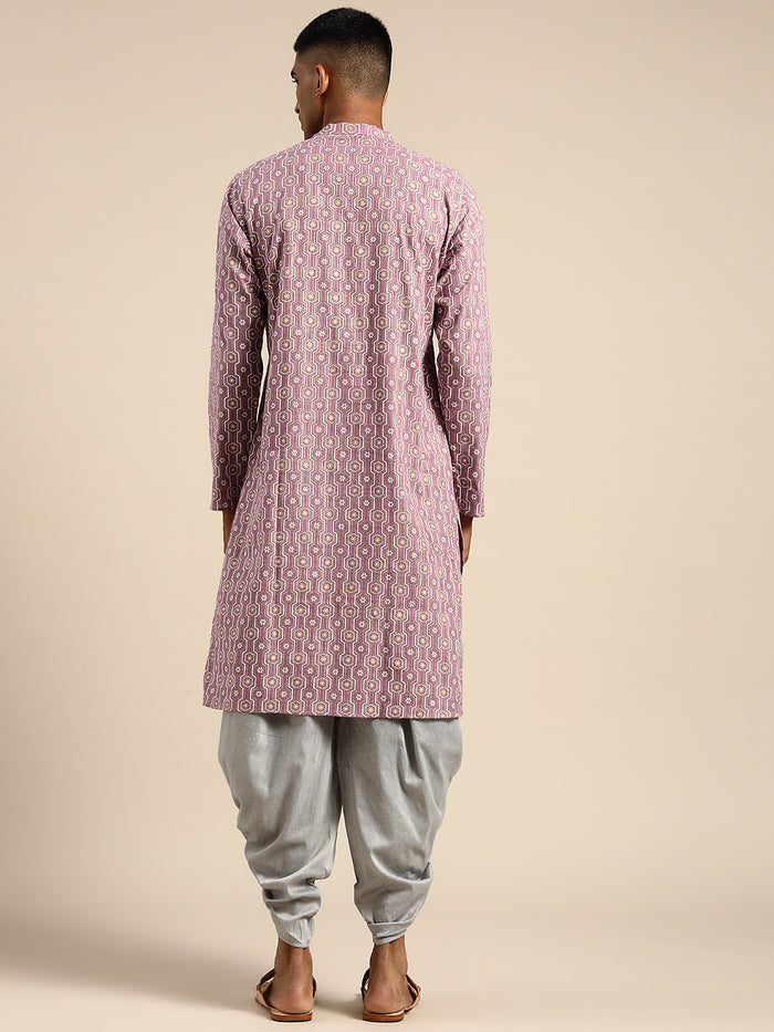 Men Purple Kurta Set