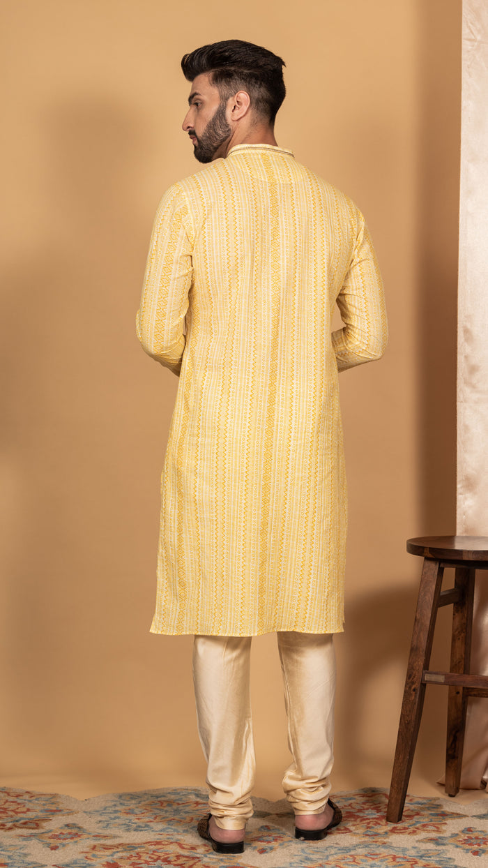 Men Yellow Kurta Set
