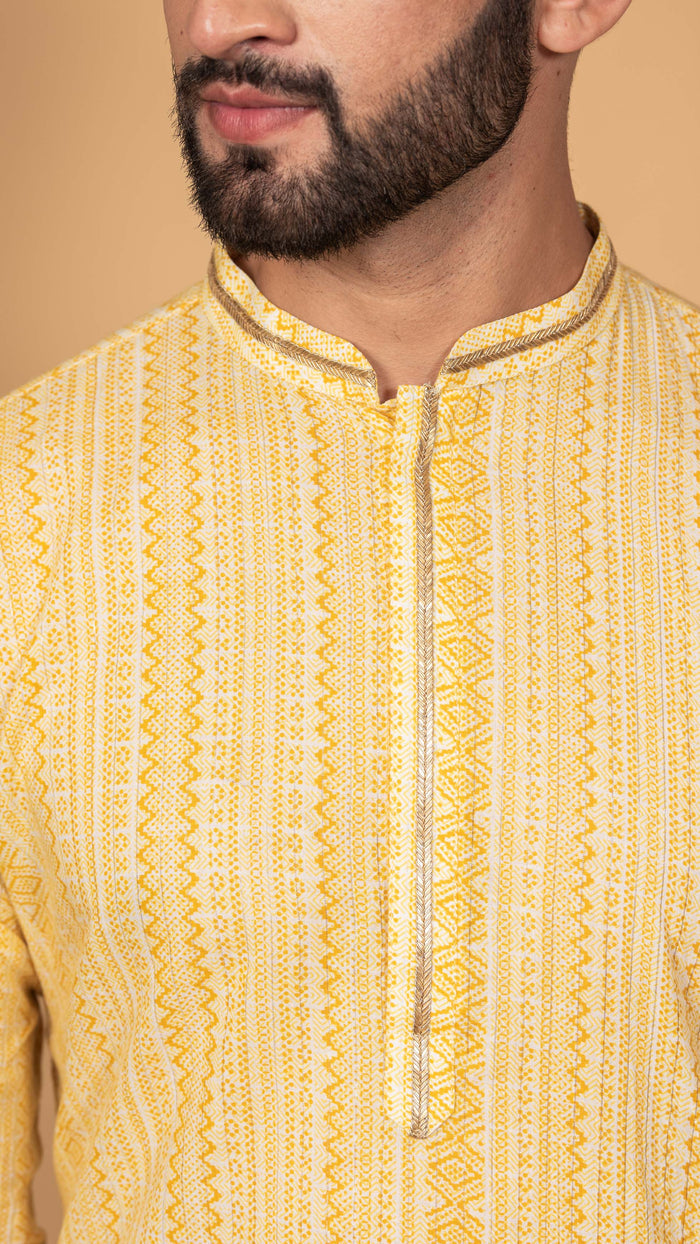 Men Yellow Kurta Set