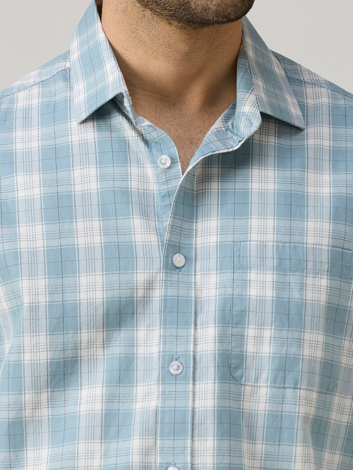 Men's Blue Checks Slim Fit Shirts