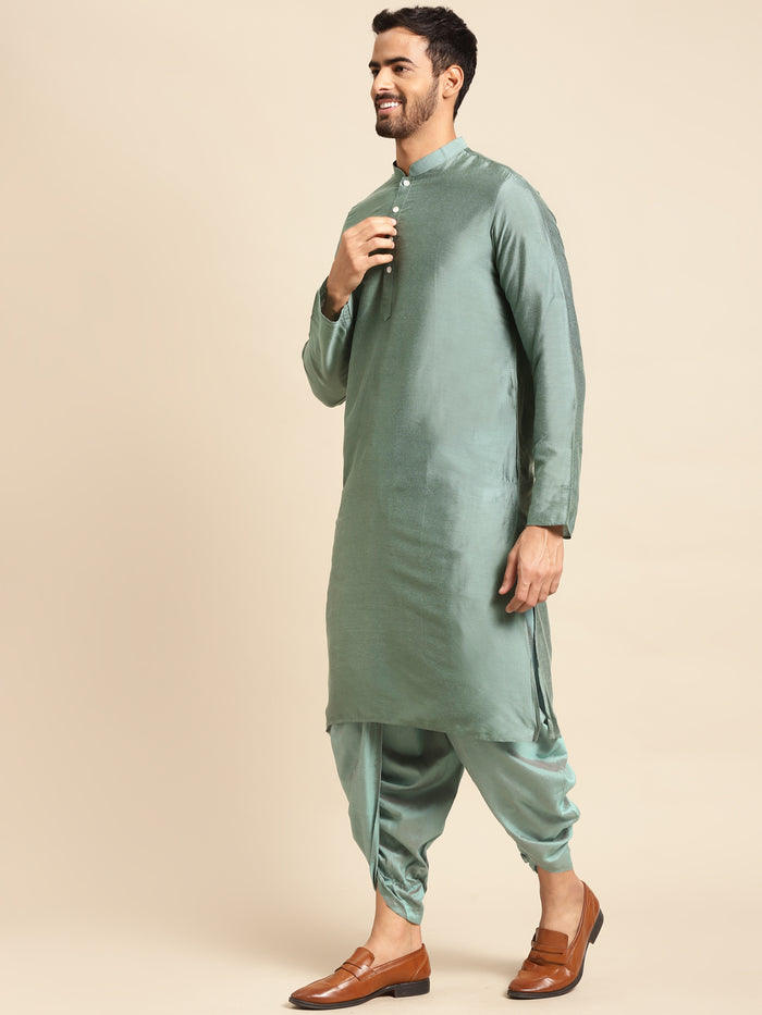 Men's Cream Indowestern Set With Kurta and Dhoti