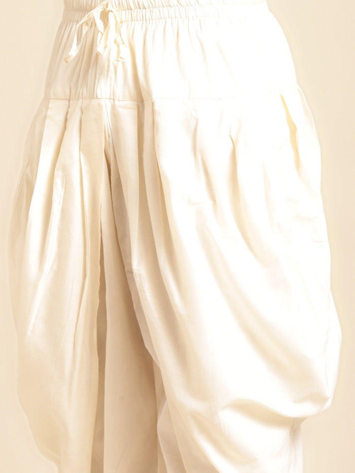 Men's Cream Indowestern Set With Kurta and Dhoti