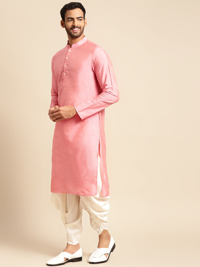 Men's Cream Indowestern Set With Kurta and Dhoti