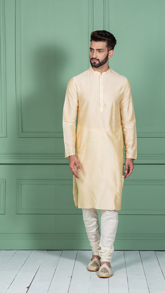 Men's Green Indowestern Set With Kurta and Churidar