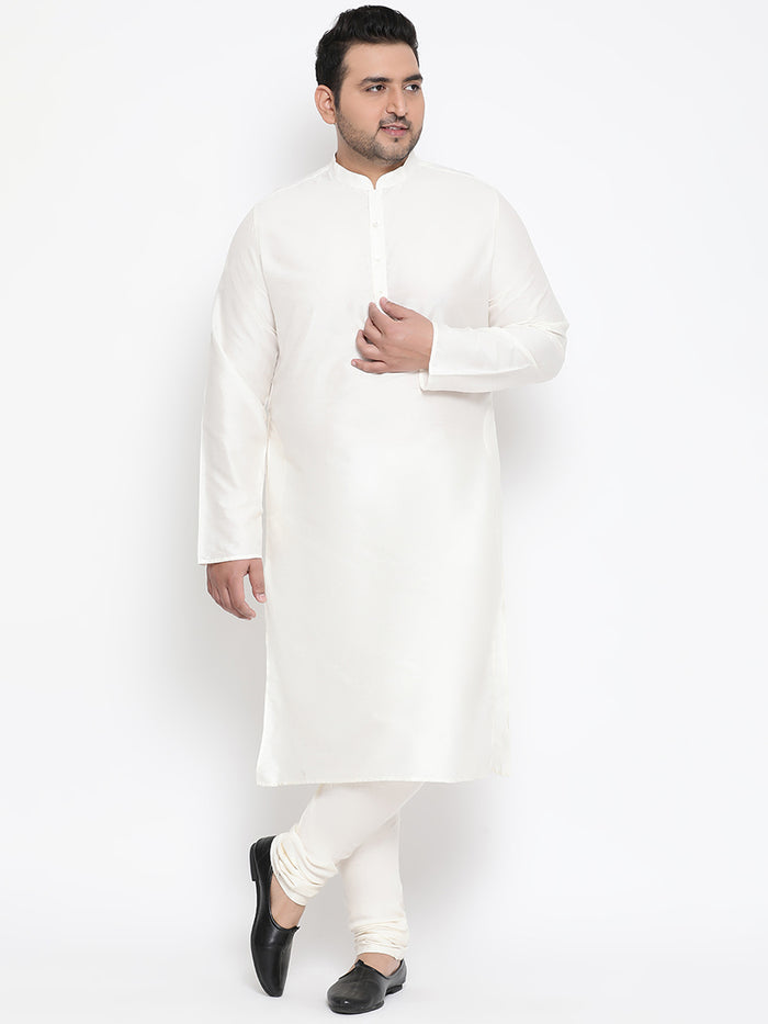 Men's Green Kurta Churidar Jacket Set
