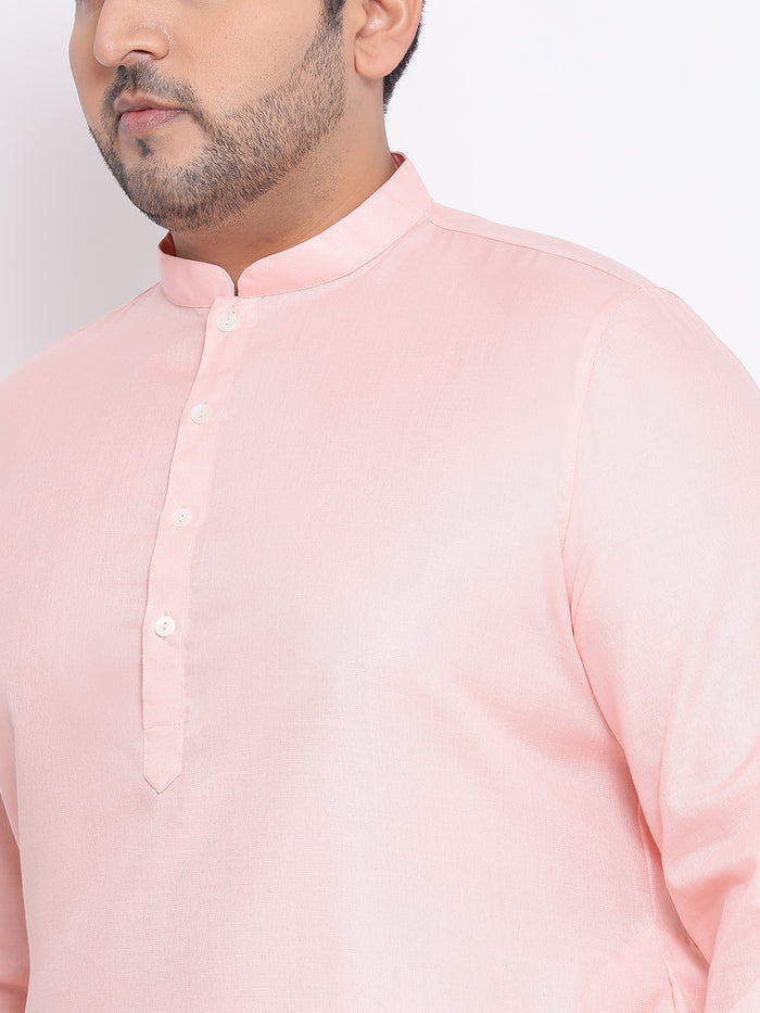 Men's Light Pink Kurta Patiyala Set