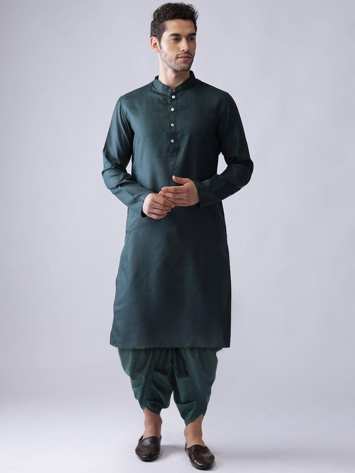 Men's Multi-Color Kurta Jacket Dhoti Set