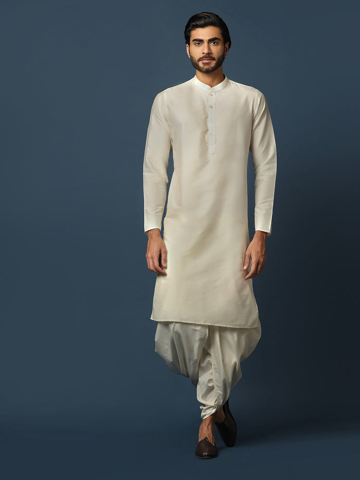 Men's Multicolored Kurta Jacket Dhoti Set
