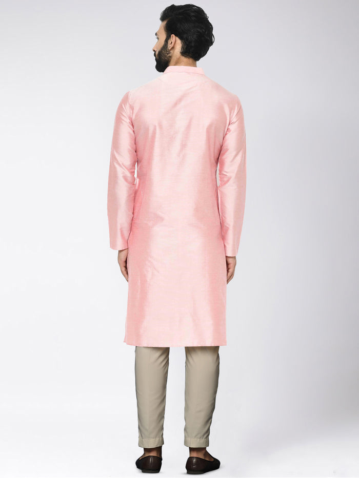 Men's Pink Kurta Trousers Set