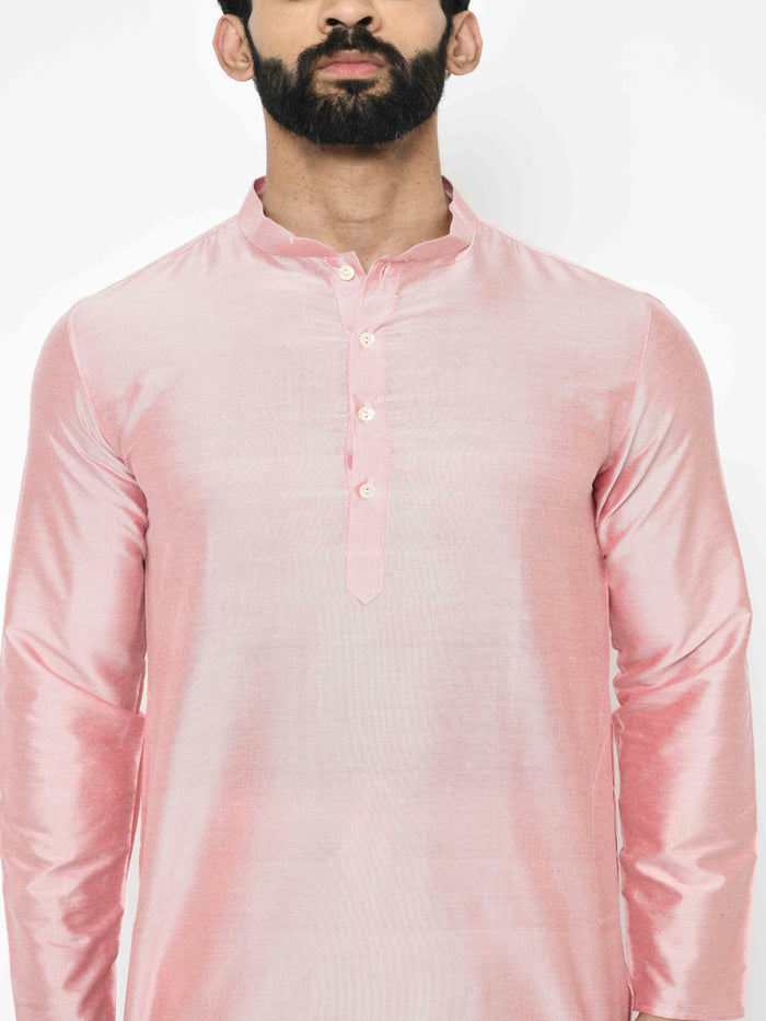 Men's Pink Kurta Trousers Set