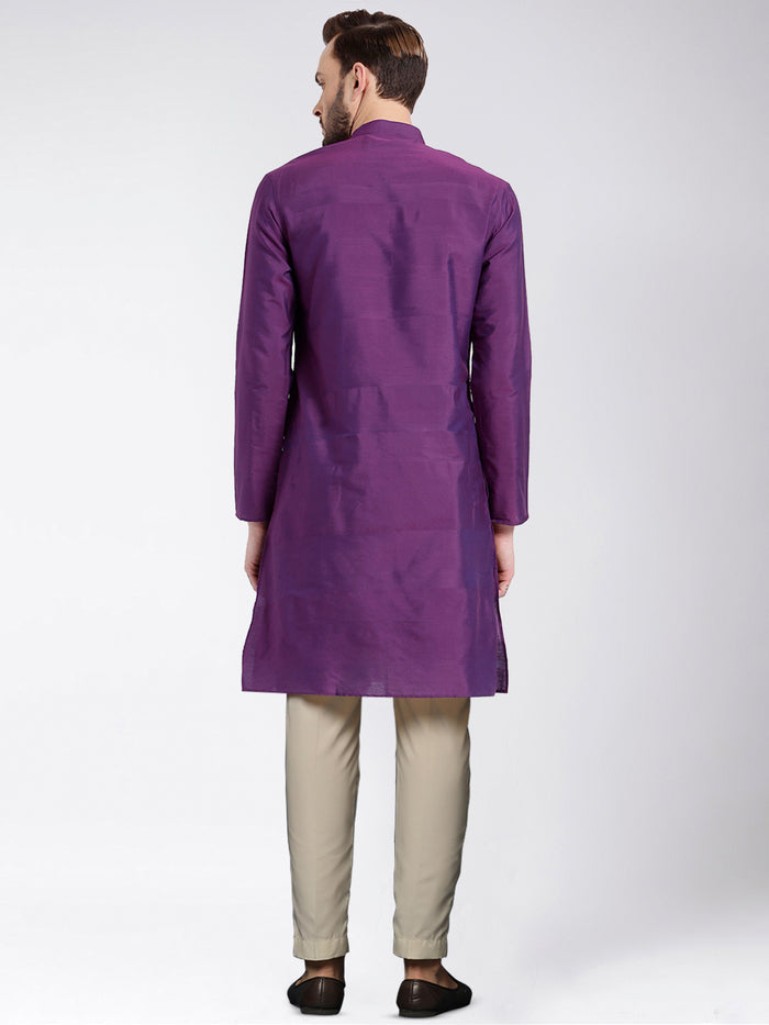 Men's Purple Kurta Trousers Set