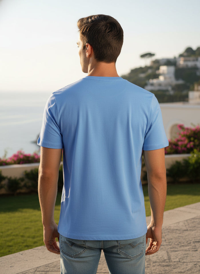 Men's Regular Fit Round Neck T-shirt - Blue