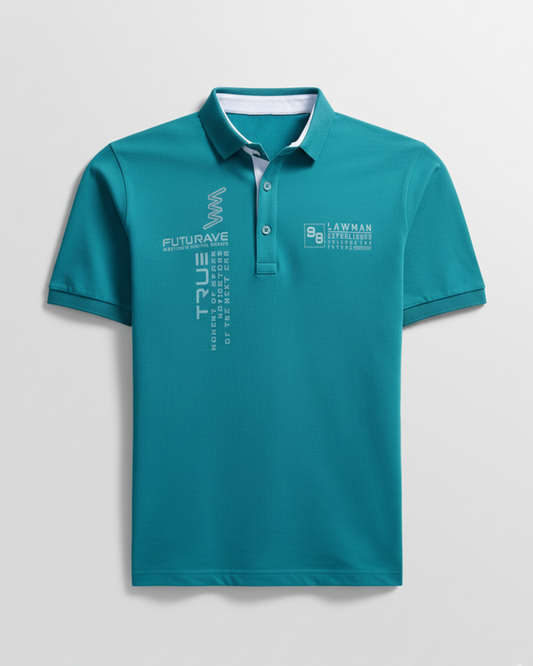 MEN'S  RELAXED FIT POLO T-SHIRT-ELECTRIC BLUE