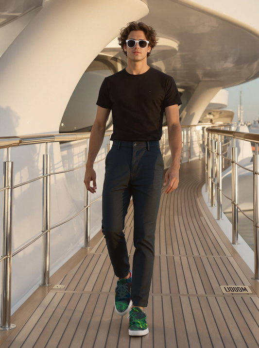 MEN'S TRAVEL PANTS SLIM FIT- BLACK