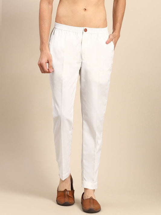 Men's White  Trouser