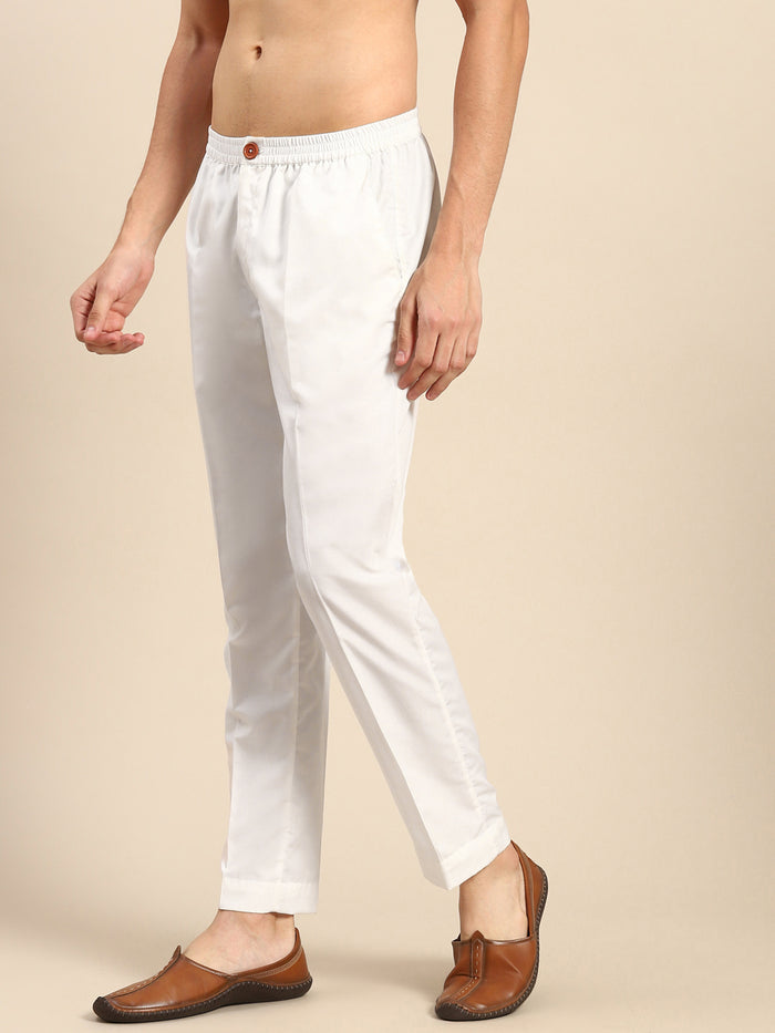 Men's White  Trouser