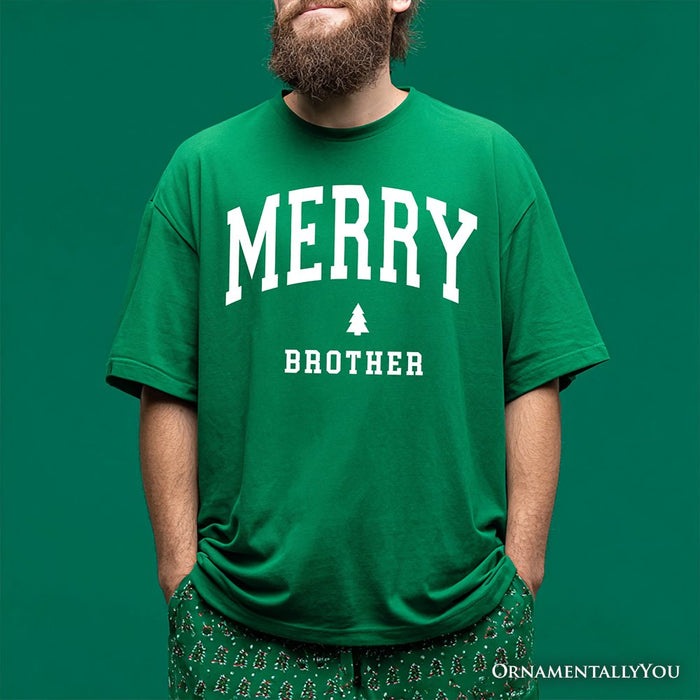 Merry Brother Retro Christmas T-Shirt, Matching Family Holiday Tee T-Shirts OrnamentallyYou