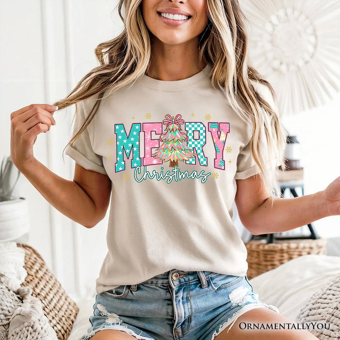 Merry Christmas Coquette Tree T-Shirt, Preppy Retro Holiday Gift Tee T-Shirts OrnamentallyYou