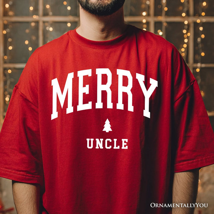 Merry Uncle Retro Christmas T-Shirt, Matching Family Holiday Tee T-Shirts OrnamentallyYou