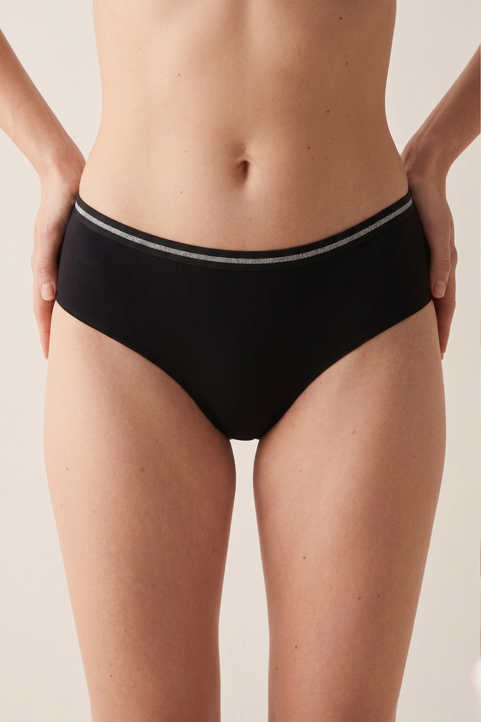 Metallic-Trim Brief Panty