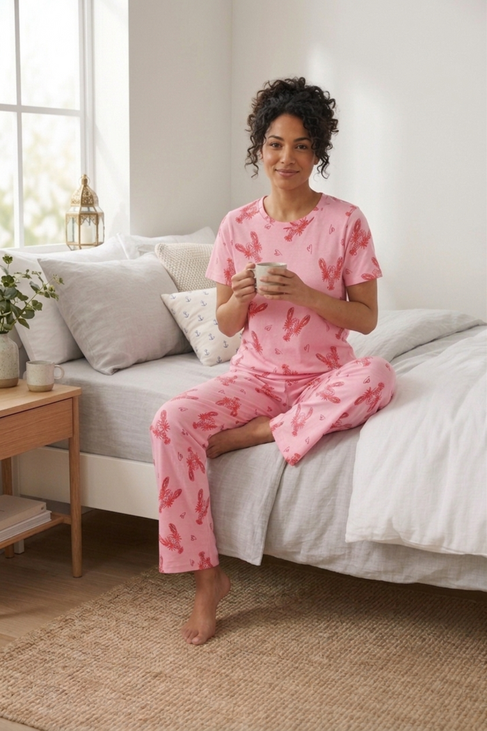 Micro Lobster Print Pyjama Set