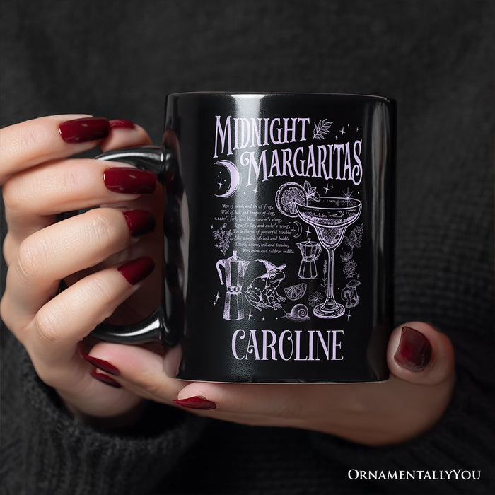 Midnight Margaritas Halloween Personalized Mug, Whimsical Gift for Drinking Witches with Custom Name Personalized Ceramic Mug OrnamentallyYou