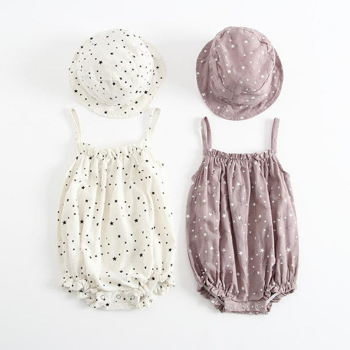 Mini-Stars Strappy Romper & Hat Set Yo Baby India