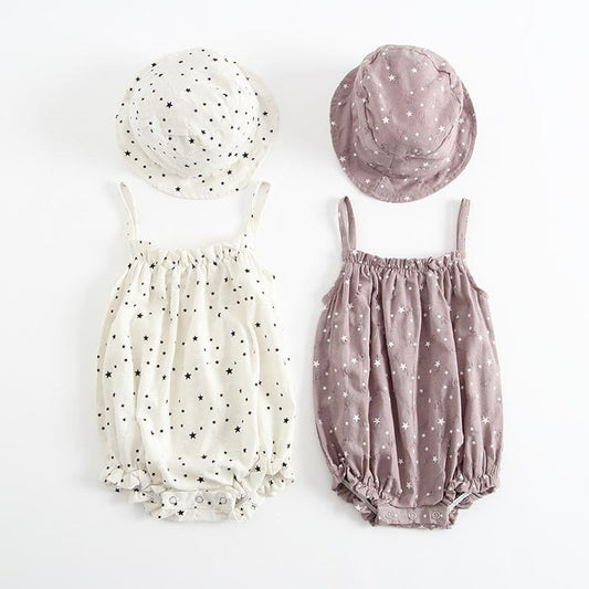 Mini-Stars Strappy Romper & Hat Set Yo Baby India