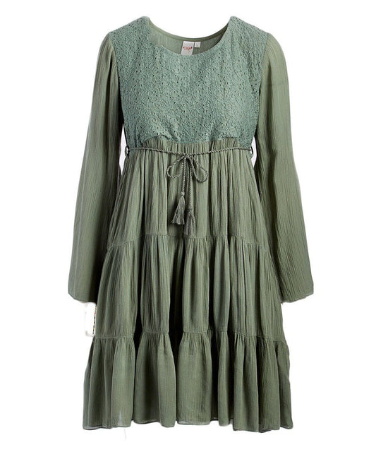 Mint Tassel Long-Sleeve Dress Shirt-Dress Yo Baby Wholesale