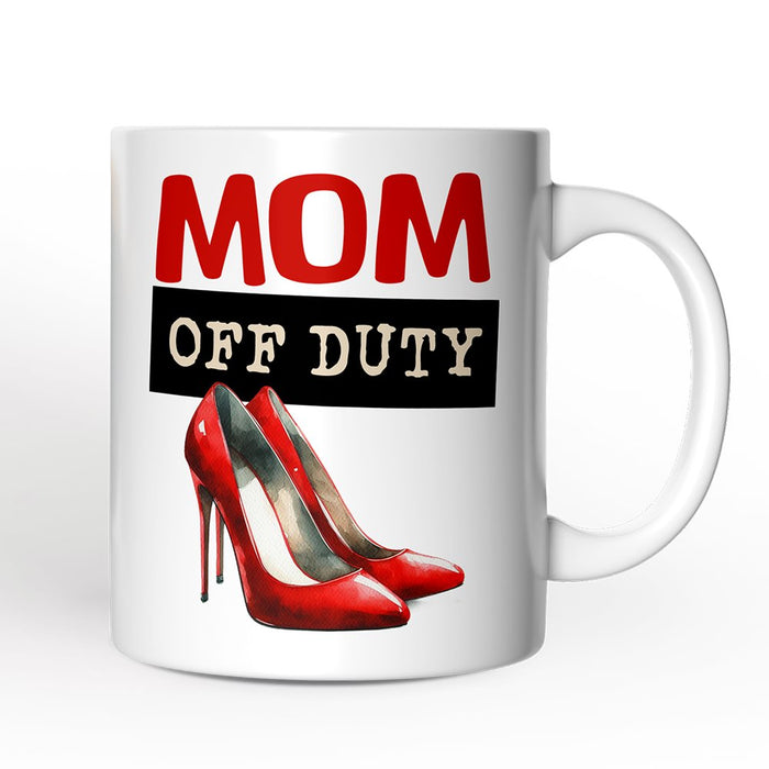 Mom Off Duty Personalized Mug, Empowering Fun Gift For Mom With Custom Name Personalized Ceramic Mug OrnamentallyYou 12oz Mug Non-Custom