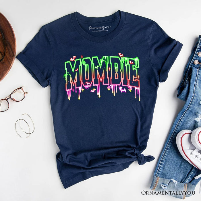 Mombie Halloween T-Shirt, Funny Tee for Spooky Moms T-Shirts OrnamentallyYou Navy XS