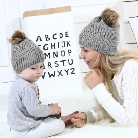 Mommy & Me Wool & Faux Fur Beanie - Set of 2 Yo Baby India