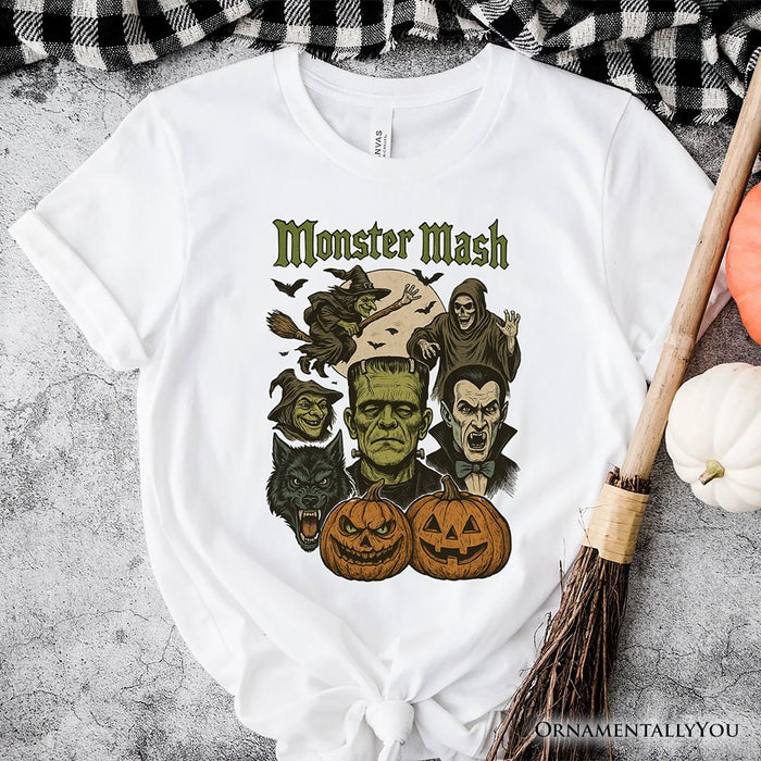 Monster Mash Classic T-Shirt, Halloween Monsters Tee for The Spooky Season T-Shirts OrnamentallyYou White XS