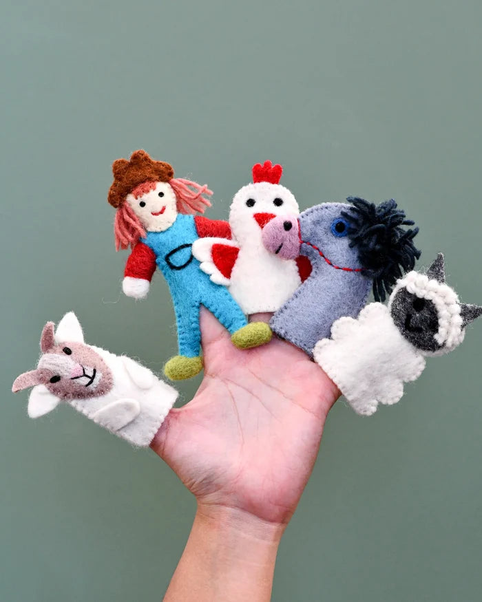 Mrs MacDonald Farm Animals Felt Finger Puppet Set